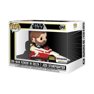 Funko POP! Star Wars Obi Wan Kenobi in Delta 7 Jedi Starfighter New In Box!